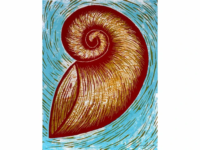 Janeke wienk - kleurenhoutsnede - 50x65cm - 1990 - afbeelding 1 van  6