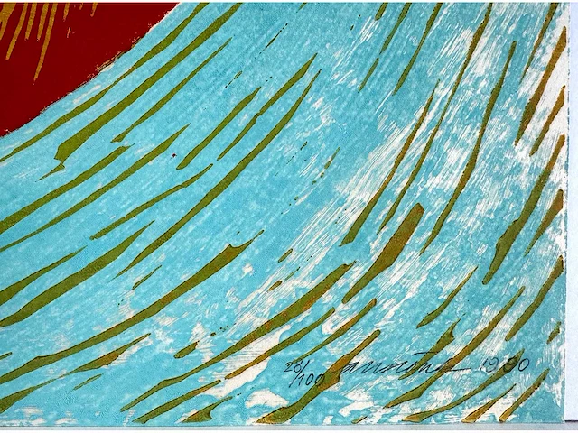 Janeke wienk - kleurenhoutsnede - 50x65cm - 1990 - afbeelding 3 van  6