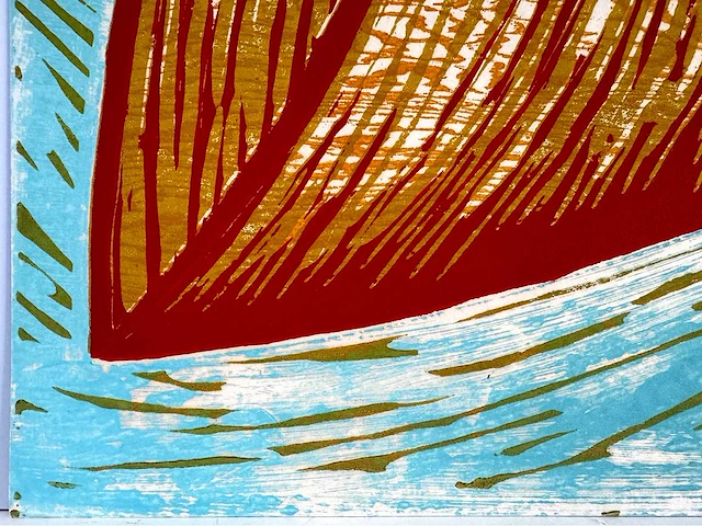 Janeke wienk - kleurenhoutsnede - 50x65cm - 1990 - afbeelding 4 van  6