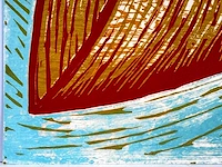 Janeke wienk - kleurenhoutsnede - 50x65cm - 1990 - afbeelding 4 van  6