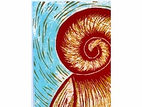 Janeke wienk - kleurenhoutsnede - 50x65cm - 1990 - afbeelding 5 van  6
