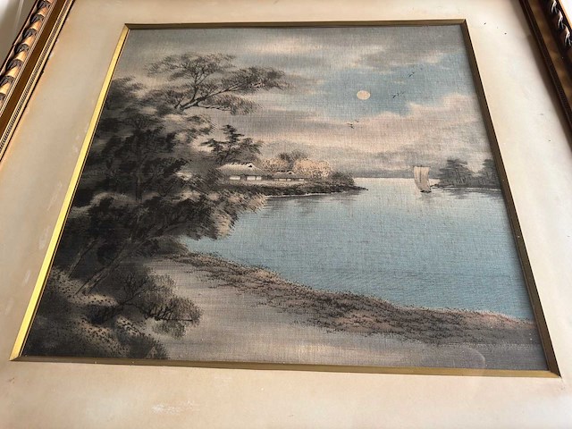 Japanese yuzen birodo velvet painting - afbeelding 6 van  33