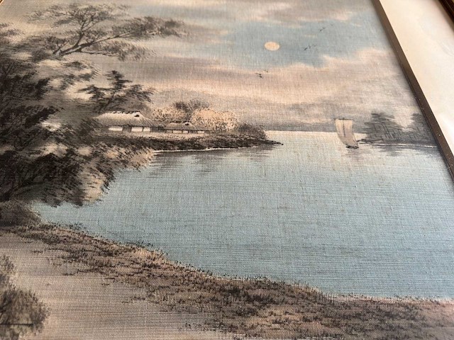 Japanese yuzen birodo velvet painting - afbeelding 8 van  33