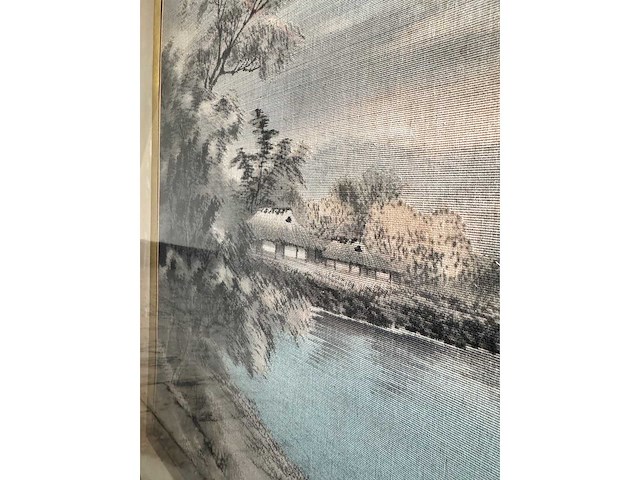 Japanese yuzen birodo velvet painting - afbeelding 2 van  27