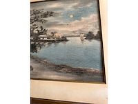 Japanese yuzen birodo velvet painting - afbeelding 14 van  27