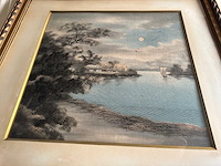 Japanese yuzen birodo velvet painting - afbeelding 25 van  27