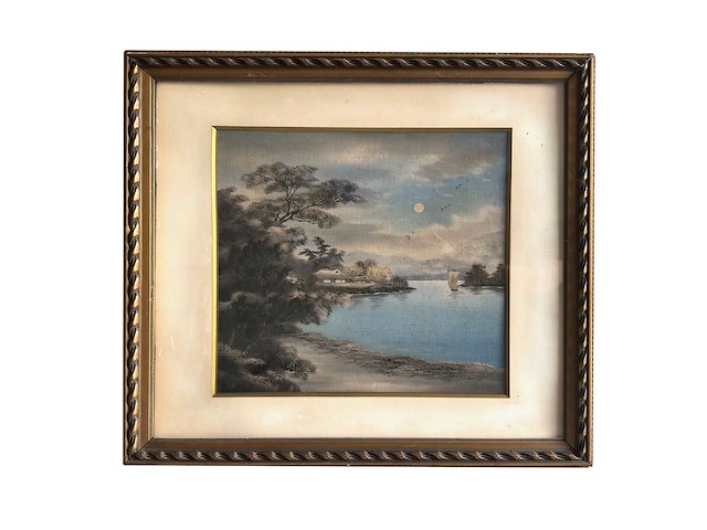 Japanese yuzen birodo velvet painting - afbeelding 1 van  27