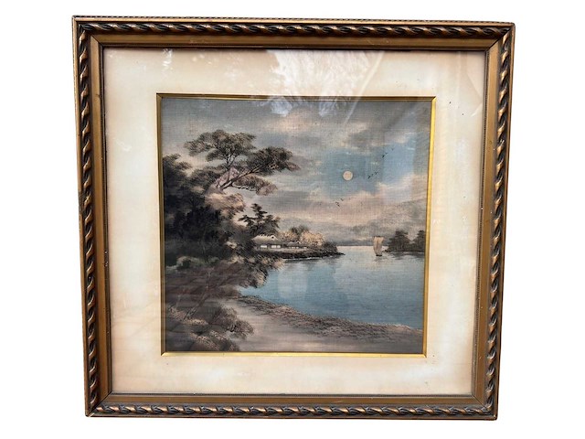 Japanese yuzen birodo velvet painting - afbeelding 20 van  27