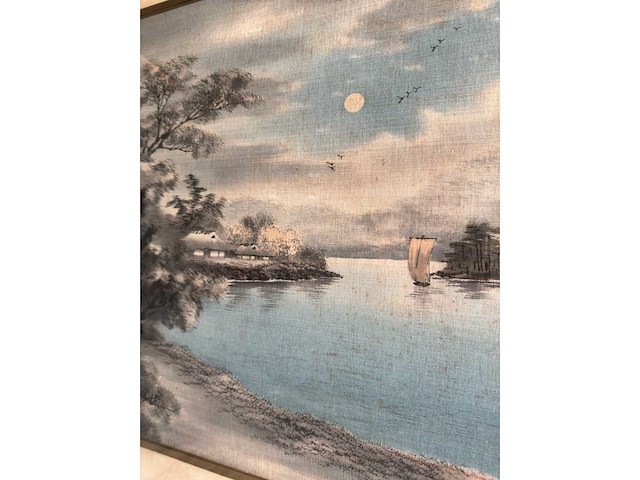 Japanese yuzen birodo velvet painting - afbeelding 12 van  27