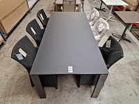 Jati-kebon - alu tuintafel arolla steengrijs 220 x 100cm + antraciet glas - afbeelding 2 van  2