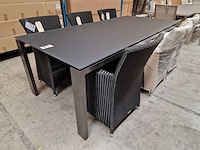Jati-kebon - alu tuintafel arolla steengrijs 220 x 100cm + antraciet glas