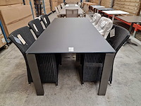 Jati-kebon - alu tuintafel arolla steengrijs 220 x 100cm + antraciet glas - afbeelding 2 van  4
