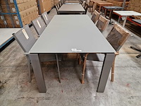 Jati-kebon - alu tuintafel arolla steengrijs 220 x 100cm + lichtgrijs glas - afbeelding 2 van  4