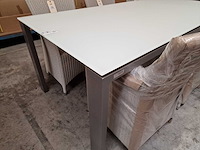Jati-kebon - alu tuintafel arolla taupe 220 x 100cm + wit glas - afbeelding 3 van  3
