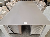 Jati-kebon - alu tuintafel arolla wit 220 x 100cm + taupe glas - afbeelding 4 van  4