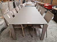 Jati-kebon - alu tuintafel arolla xl champagne 280 x 110cm + taupe glas - afbeelding 2 van  4