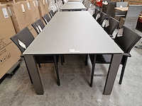 Jati-kebon - alu tuintafel arolla xl taupe 280 x 110cm + taupe glas - afbeelding 2 van  4