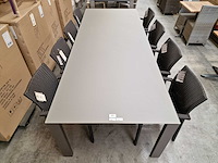 Jati-kebon - alu tuintafel arolla xl taupe 280 x 110cm + taupe glas - afbeelding 3 van  4