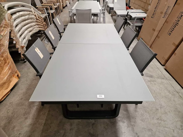 Jati-kebon - alu tuintafel bellagio charcoal mat 220-290cm x 100cm uitschuifbaar - afbeelding 2 van  12