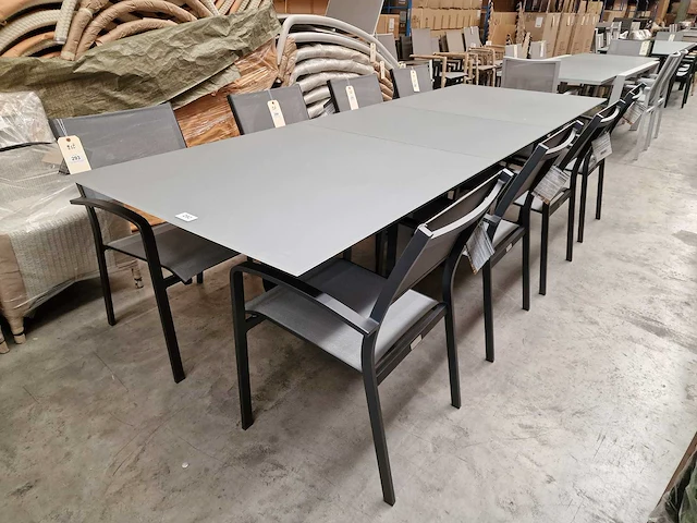 Jati-kebon - alu tuintafel bellagio charcoal mat 220-290cm x 100cm uitschuifbaar - afbeelding 1 van  12