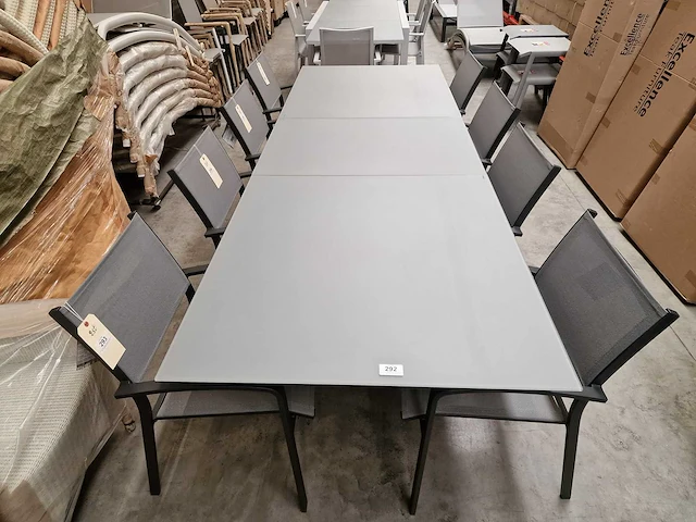 Jati-kebon - alu tuintafel bellagio charcoal mat 220-290cm x 100cm uitschuifbaar - afbeelding 6 van  12