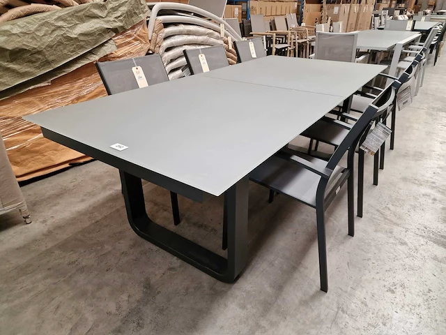 Jati-kebon - alu tuintafel bellagio charcoal mat 220-290cm x 100cm uitschuifbaar - afbeelding 11 van  12