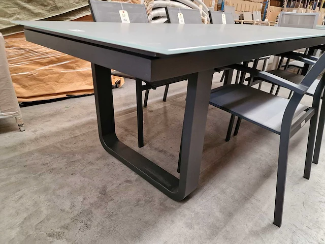 Jati-kebon - alu tuintafel bellagio charcoal mat 220-290cm x 100cm uitschuifbaar - afbeelding 9 van  12