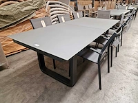 Jati-kebon - alu tuintafel bellagio charcoal mat 220-290cm x 100cm uitschuifbaar - afbeelding 6 van  12