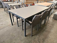 Jati-kebon - alu tuintafel haiti antraciet 200 x 100cm + taupe glas - afbeelding 1 van  4