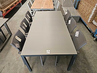 Jati-kebon - alu tuintafel haiti antraciet 200 x 100cm + taupe glas - afbeelding 3 van  4