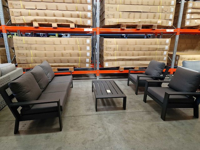 Jati-kebon - lounge set merano antraciet met kussens olefin antraciet - afbeelding 2 van  9