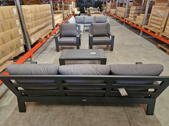 Jati-kebon - lounge set merano antraciet met kussens olefin antraciet - afbeelding 10 van  10