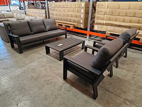 Jati-kebon - lounge set merano antraciet met kussens olefin antraciet