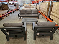 Jati-kebon - lounge set merano antraciet met kussens olefin antraciet - afbeelding 3 van  9
