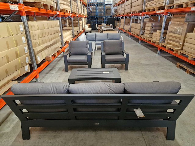 Jati-kebon - lounge set merano antraciet met kussens olefin antraciet - afbeelding 4 van  9