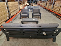 Jati-kebon - lounge set merano antraciet met kussens olefin antraciet - afbeelding 5 van  9