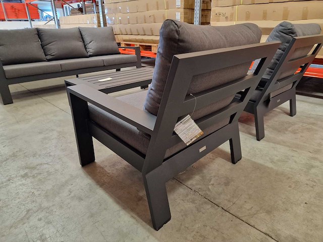 Jati-kebon - lounge set merano antraciet met kussens olefin antraciet - afbeelding 7 van  9