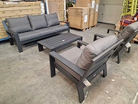 Jati-kebon - lounge set merano antraciet met kussens olefin antraciet