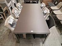 Jati-kebon inox tuintafel martinique 220 x 100cm + hpl taupe 1cm dik - afbeelding 3 van  4