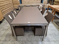 Jati-kebon inox tuintafel martinique 220 x 100cm + hpl taupe 1cm dik - afbeelding 2 van  4