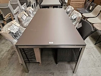 Jati-kebon inox tuintafel martinique 220 x 100cm + hpl taupe 1cm dik - afbeelding 2 van  4