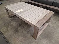 Jati-kebon teak lounge sofa set hamilton grijs met kussens olefin - afbeelding 9 van  12