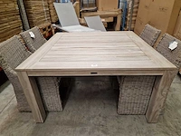 Jati-kebon teak tuintafel coventry 150cm x 150cm instant grey - afbeelding 2 van  4