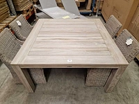 Jati-kebon teak tuintafel coventry 150cm x 150cm instant grey - afbeelding 3 van  4