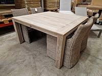 Jati-kebon teak tuintafel coventry 150cm x 150cm instant grey