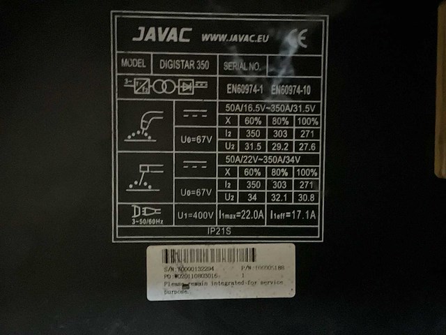 Javac digistar 350 mig lasapparaat - afbeelding 8 van  8