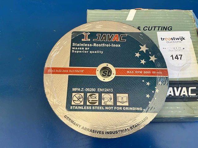 Javac mpaz-09280 en12413 230 x 2.5 x 22.2 mm metaal slijpschijf (25x) - afbeelding 2 van  3