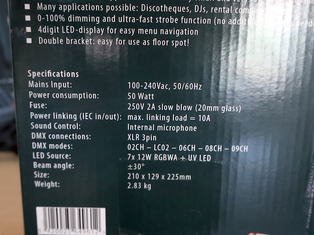 Jb systems led plano (x6) - afbeelding 8 van  9