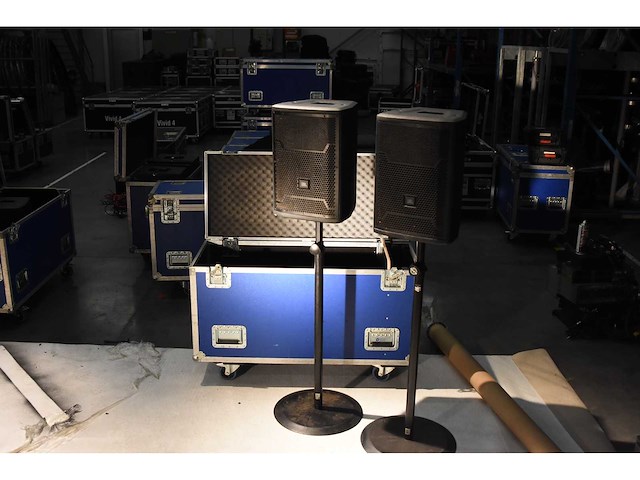 Jbl - prx 710p + flightcase + k&m stands - speaker (2x) - afbeelding 1 van  3