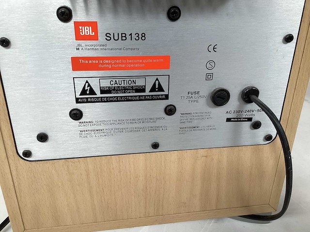 Jbl sub138 actieve subwoofer, 200 watt - afbeelding 5 van  5